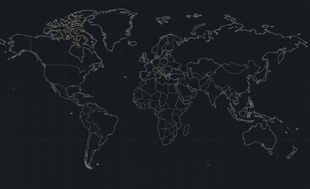 خريطة العالم لعرض الاستهداف الجغرافي